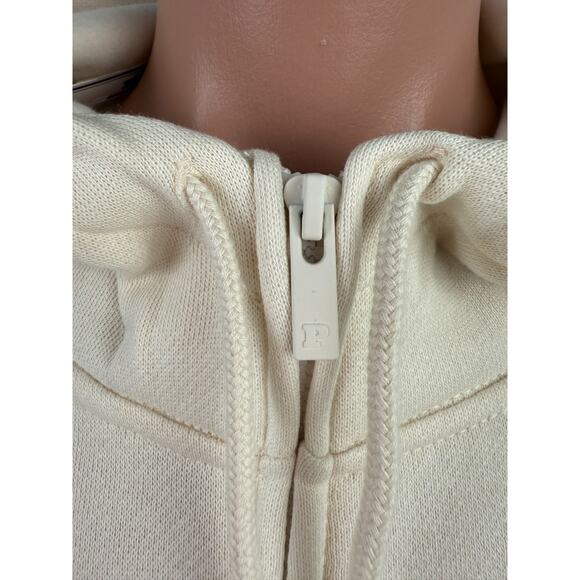 Victoria's Secret PINK Long Sleeve Full Zip Ivory Hoodie Sweatshirt  Size XS - Picture 4 of 10